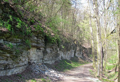 Na lesní cestě v České Skalici se sanuje uvolněný skalní masiv